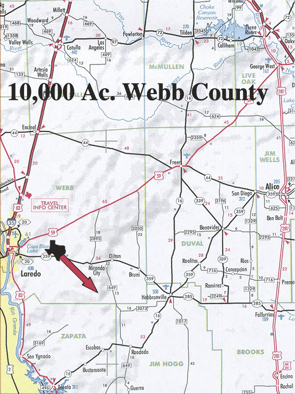 10,000 Acre Ranch Web / Zavala Location Map Map