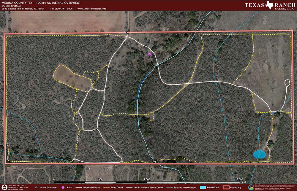 100 Acre Ranch Medina Aerial Map