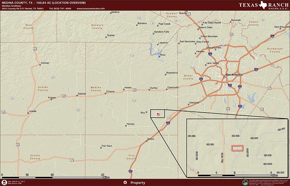 100 Acre Ranch Medina Location Map Map