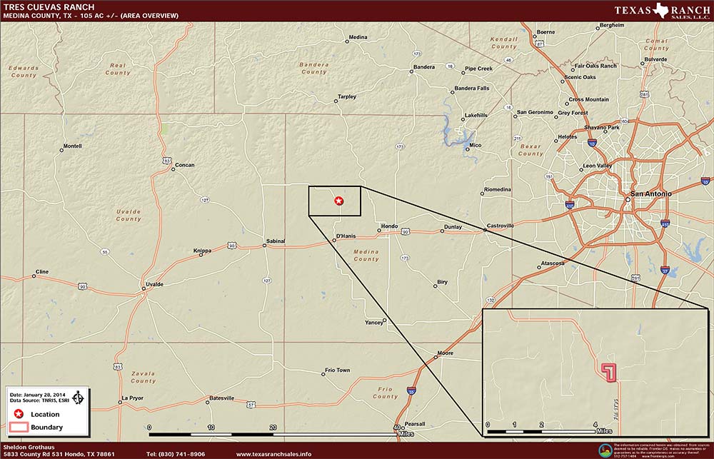 105 Acre Ranch Medina Location Map Map