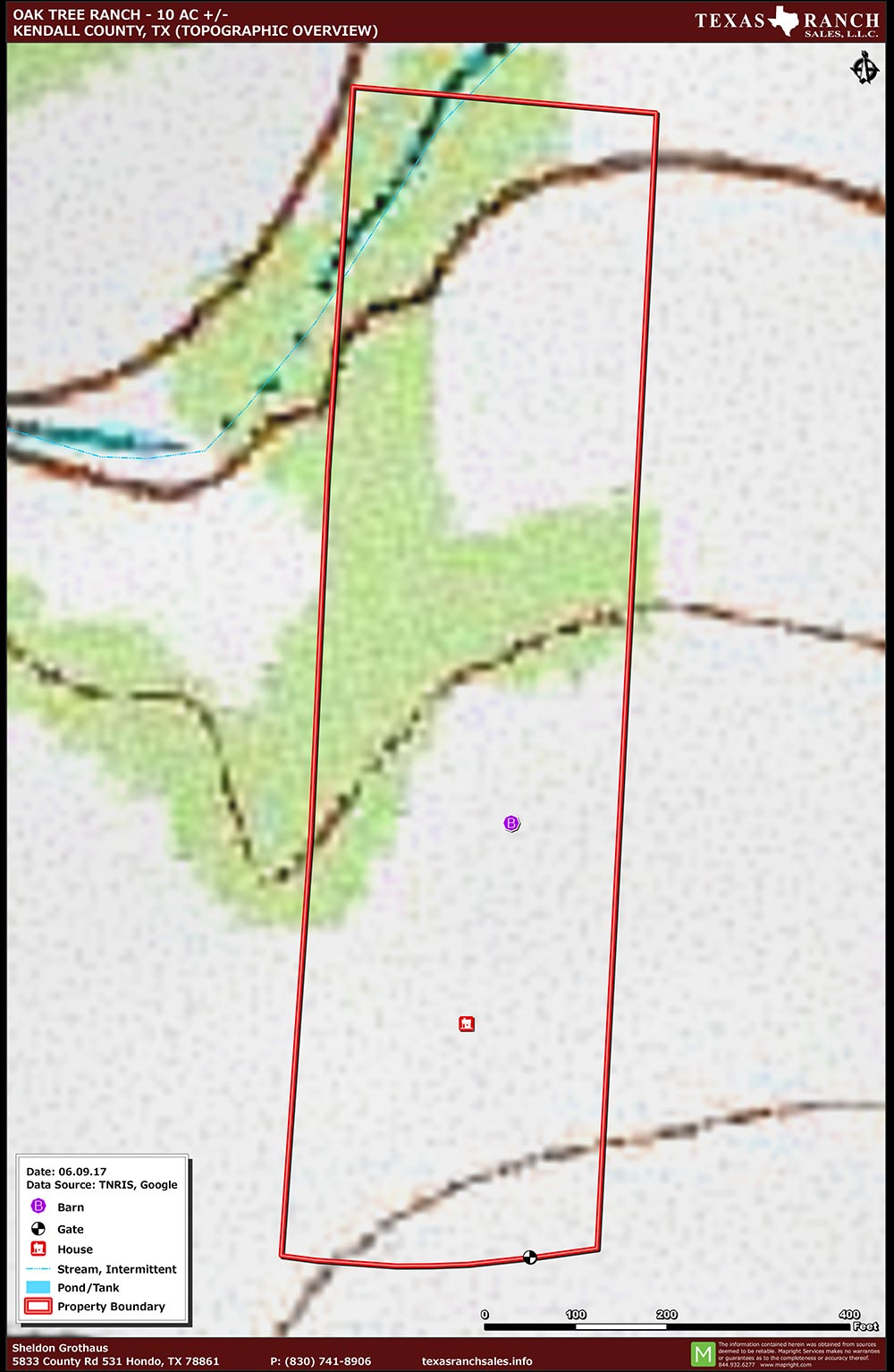 10 Acre Ranch Blanco Topography Map