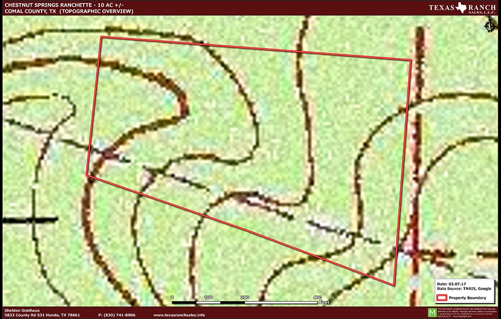 10 Acre Ranch Comal Topography Map