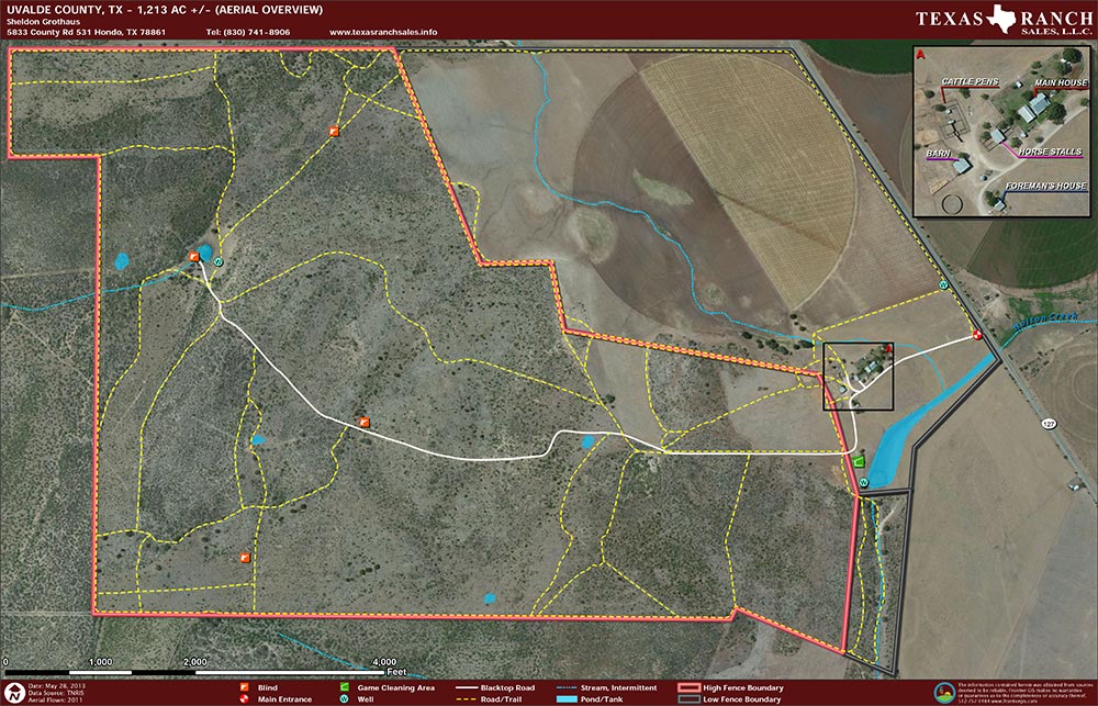 1213 Acre Ranch Uvalde Aerial Map