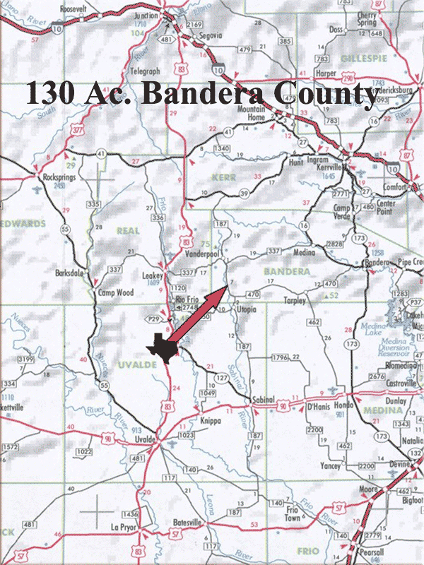 130 Acre Ranch Bandera Location Map Map