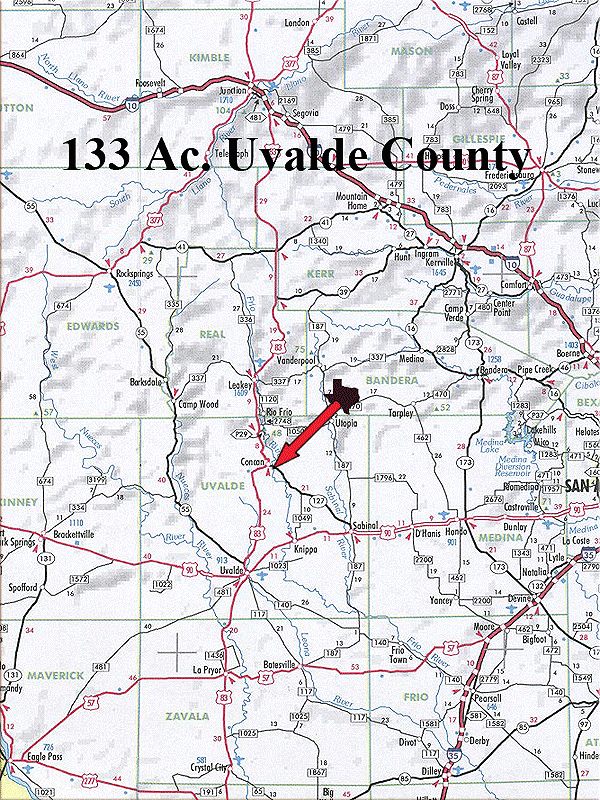 133 Acre Ranch Uvalde Location Map Map