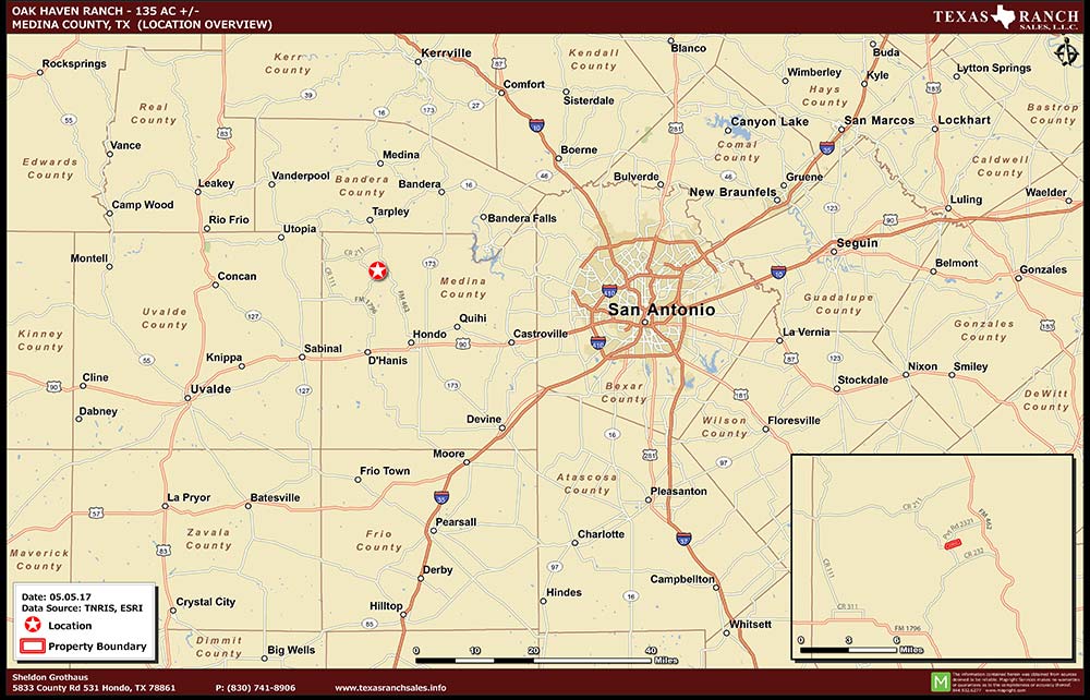 135 Acre Ranch Medina Location Map Map