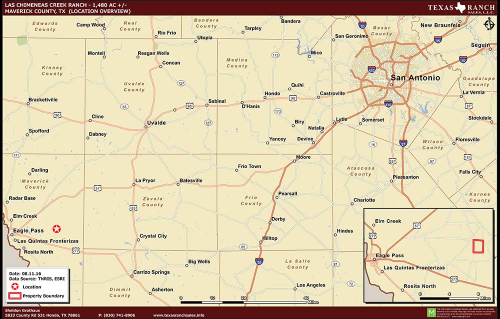 1442 Acre Ranch Maverick Location Map Map