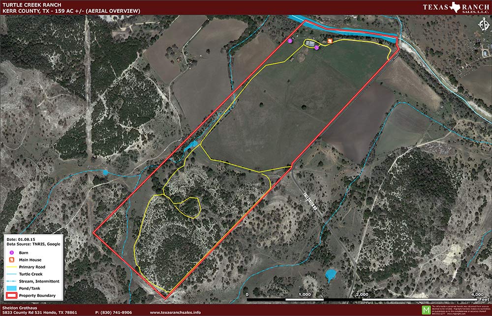 159 Acre Ranch Bandera Aerial Map