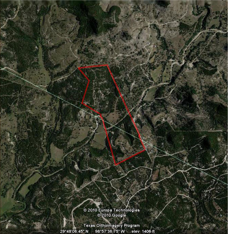 167 Acre Ranch Bandera Aerial Map