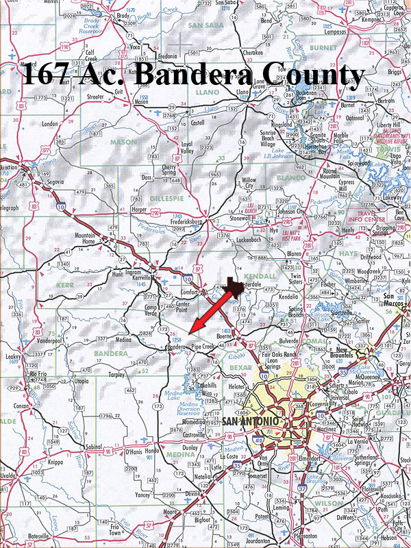 167 Acre Ranch Bandera Location Map Map