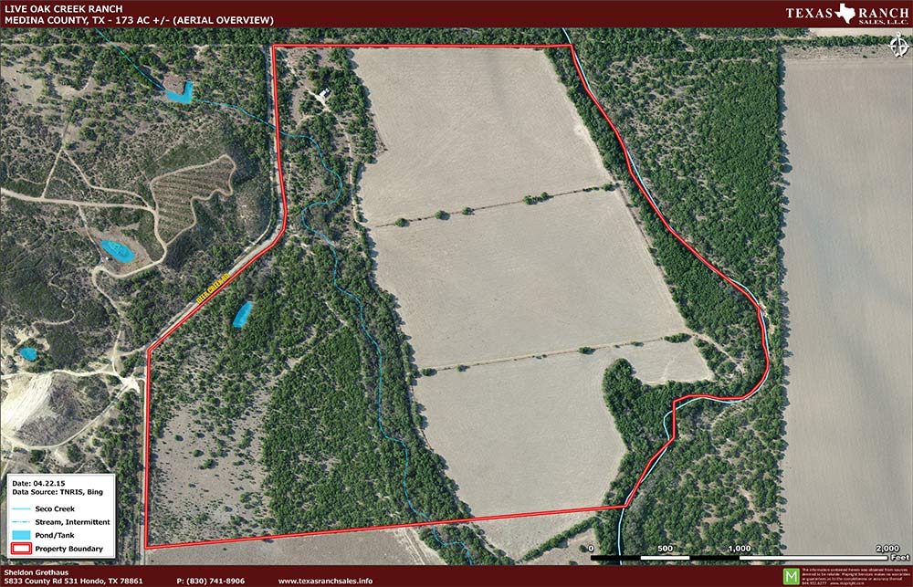  Acre Ranch Medina Aerial Map