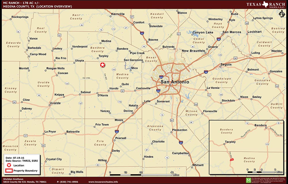 178 Acre Ranch Medina Location Map Map