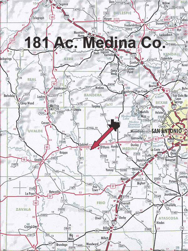 181 Acre Ranch Medina Location Map Map