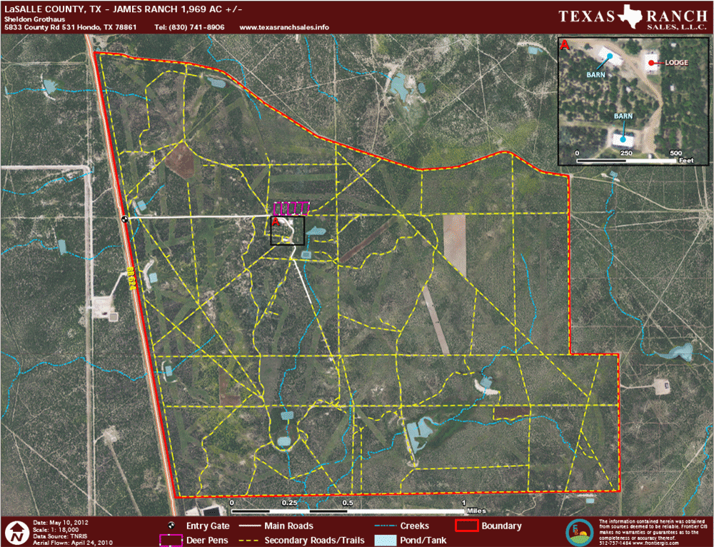 1969 Acre Ranch La Salle Aerial Map