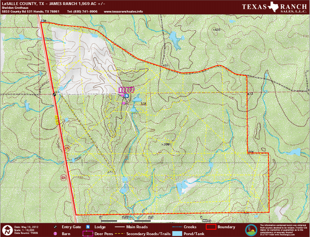 1969 Acre Ranch La Salle Topography Map