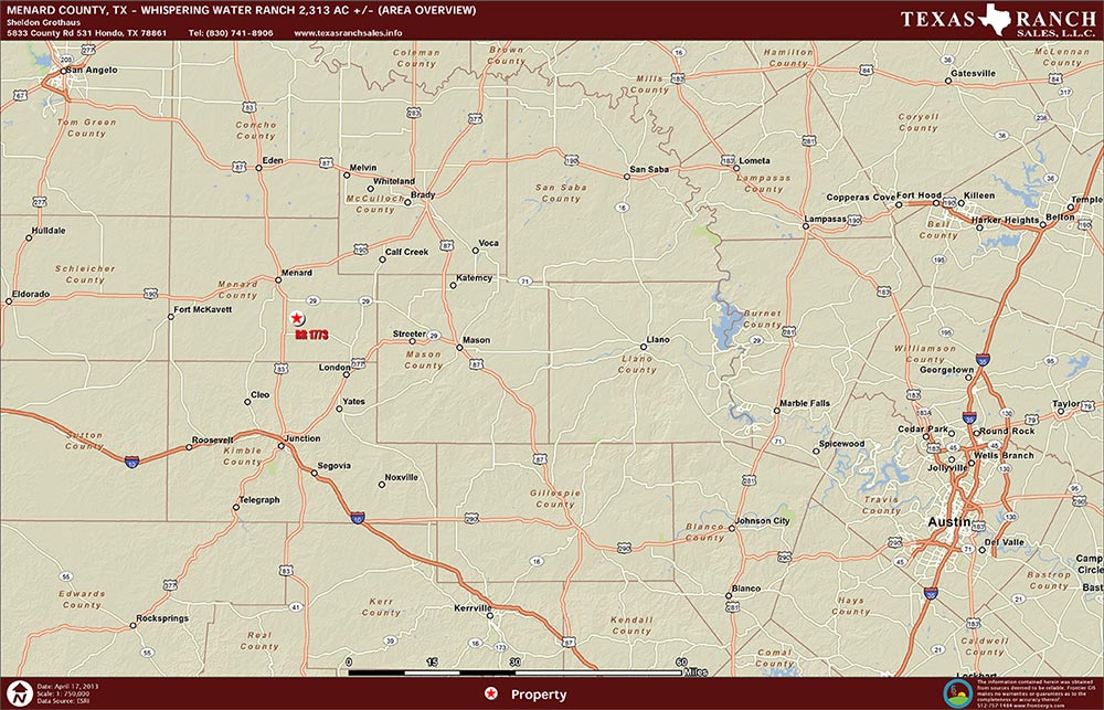 Texas ranch for sale 2313 Acres. Ranch real estate in Menard County