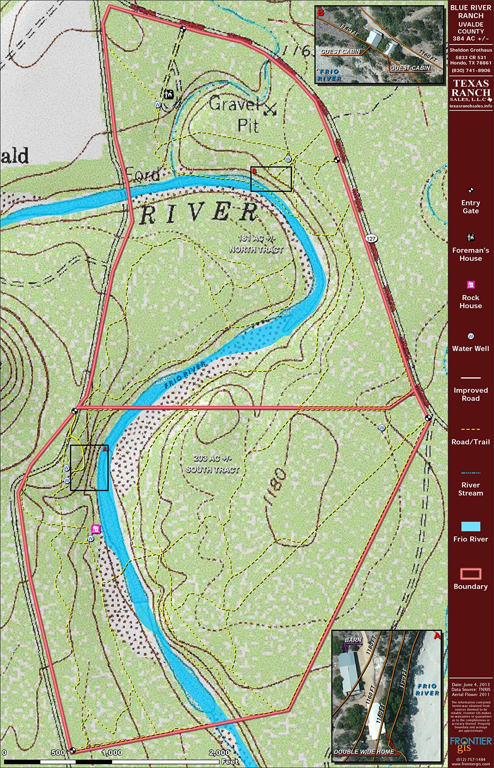 203 Acre Ranch Uvalde Topography Map