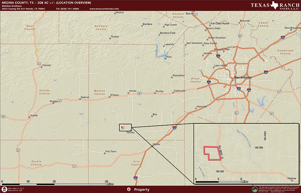 208 Acre Ranch Medina Location Map Map