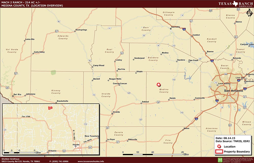 214 Acre Ranch Medina Location Map Map