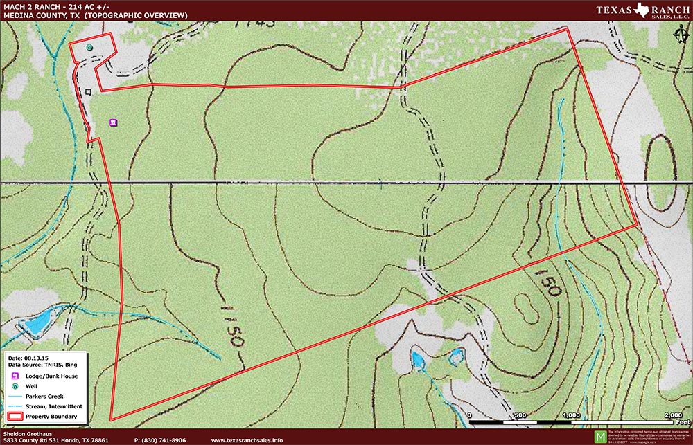 214 Acre Ranch Medina Topography Map