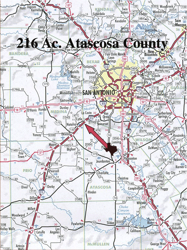 216 Acre Ranch Atascosa Location Map Map