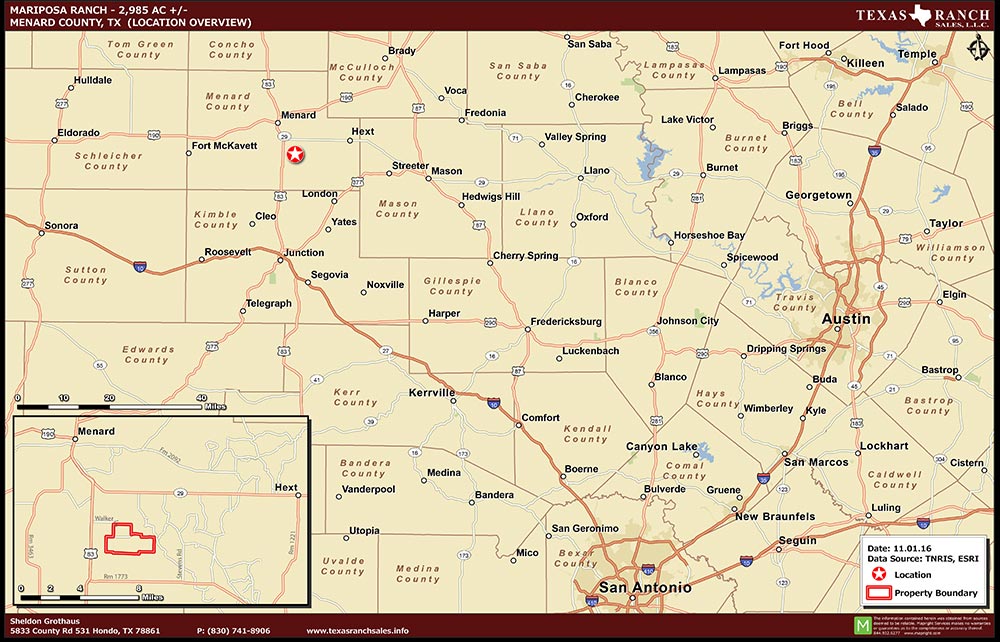 2985 Acre Ranch Menard Location Map Map