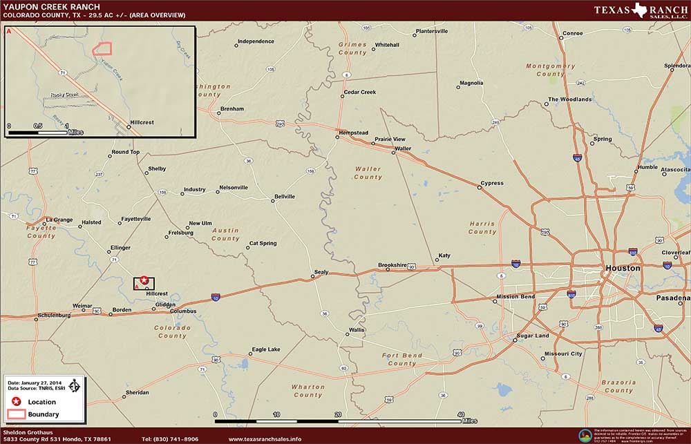 29.5 Acre Ranch Colorado County Location Map Map