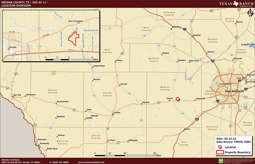 303 Acre Ranch Medina Location Map Map