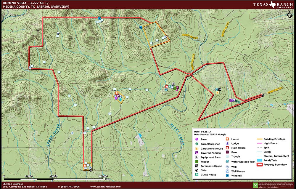3227 Acre Ranch Medina Topography Map