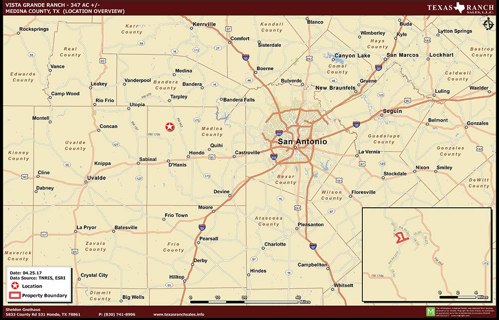 347 Acre Ranch Medina Location Map Map