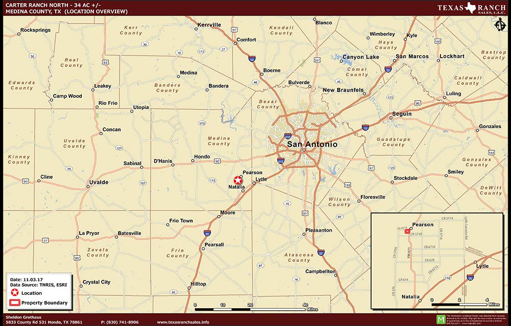 34 Acre Ranch Medina Location Map Map