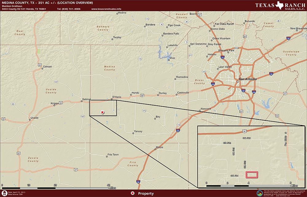 351 Acre Ranch Medina Location Map Map