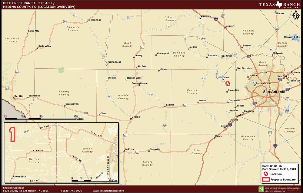 373 Acre Ranch Medina Location Map Map