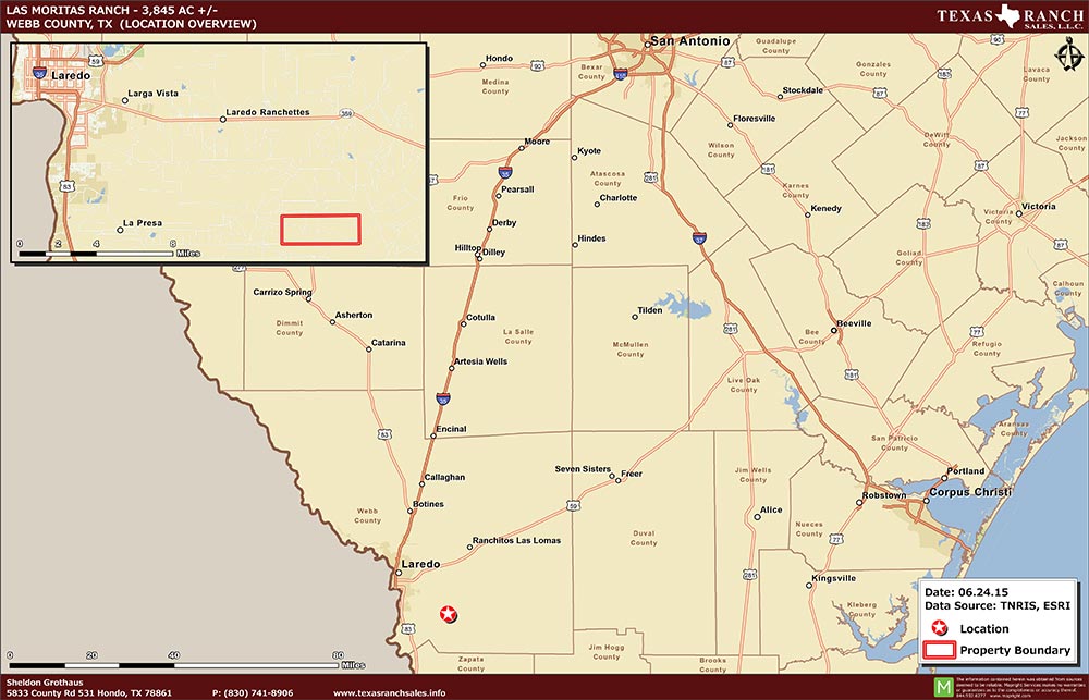 3845 Acre Ranch Webb Location Map Map