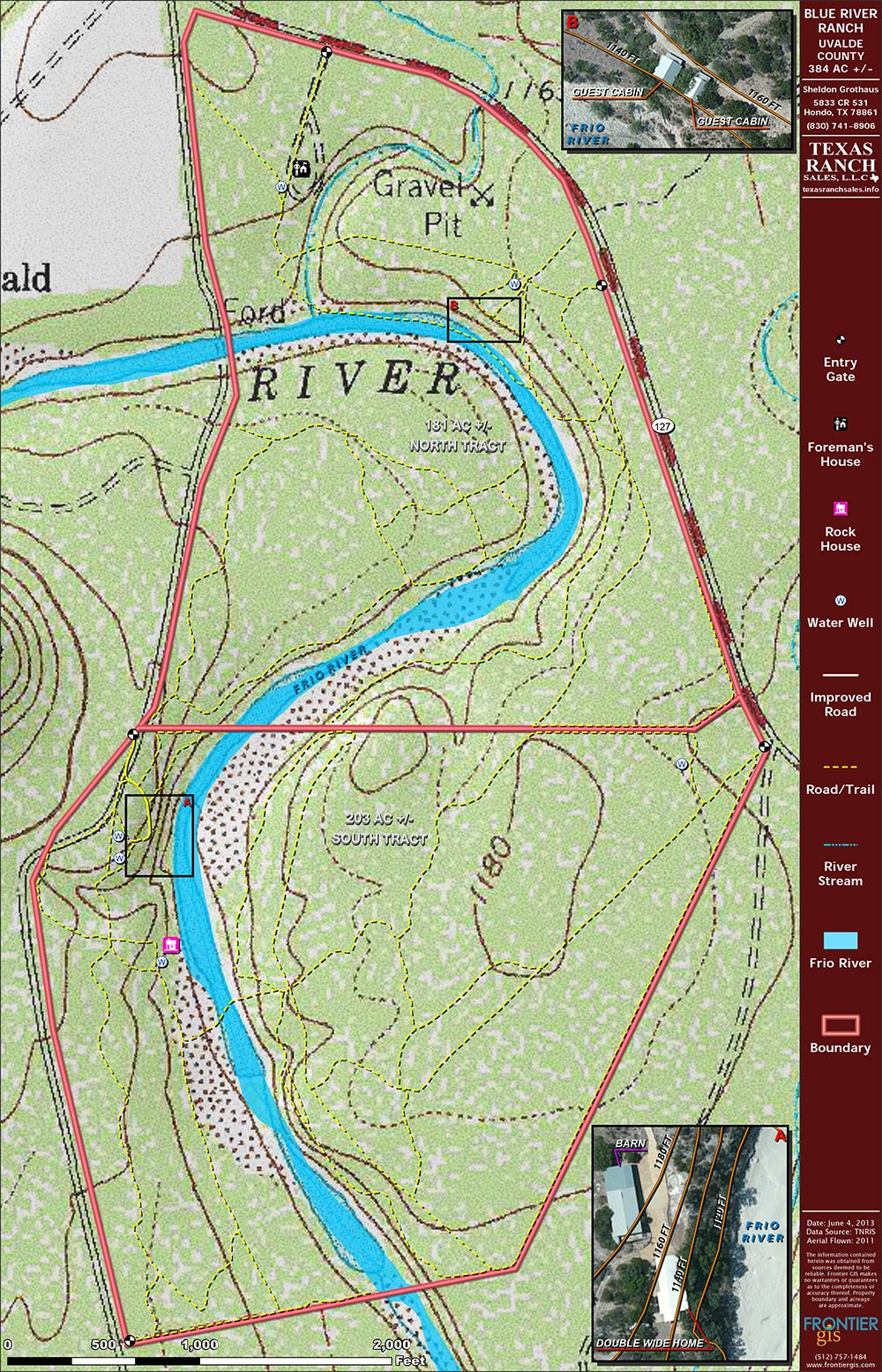 384 Acre Ranch Uvalde Topography Map