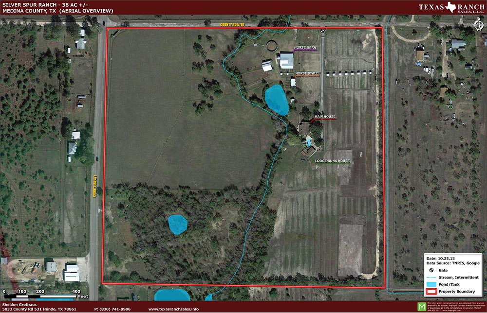 38 Acre Ranch Medina Aerial Map