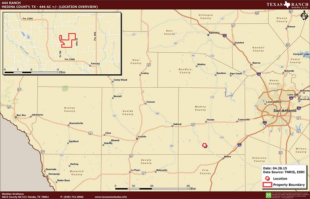 444 Acre Ranch Medina Location Map Map
