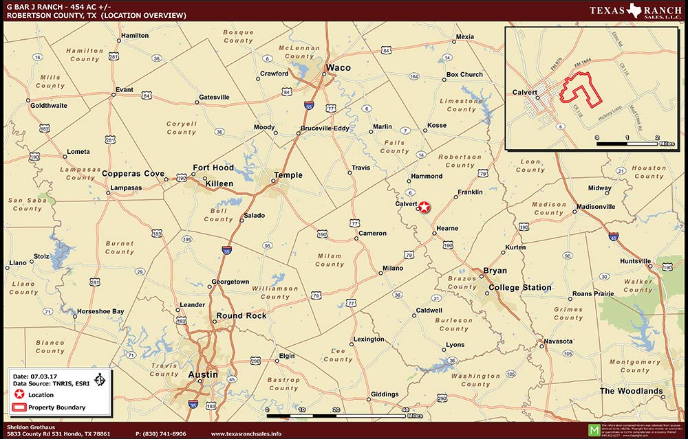 454 Acre Ranch Robertson Location Map Map