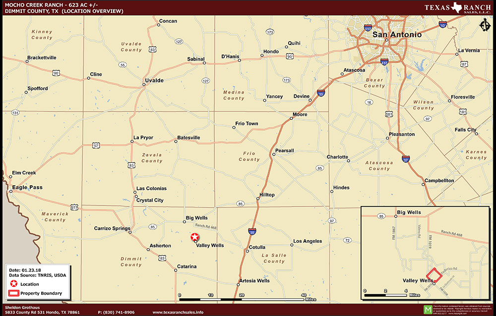 623 Acre Ranch Dimmit Location Map Map