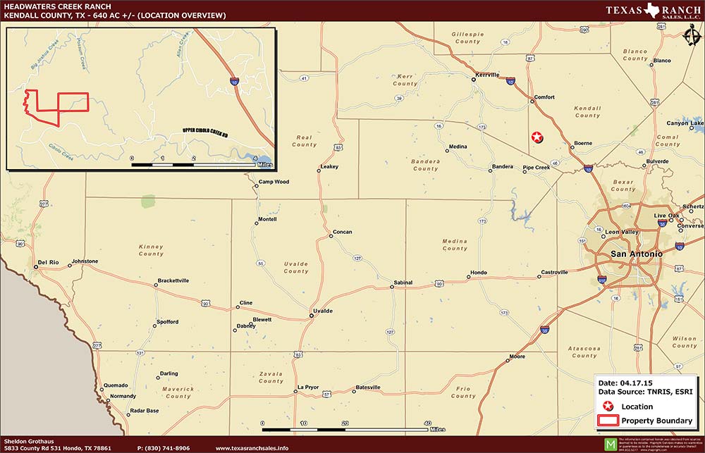 640 Acre Ranch Kendall Location Map Map