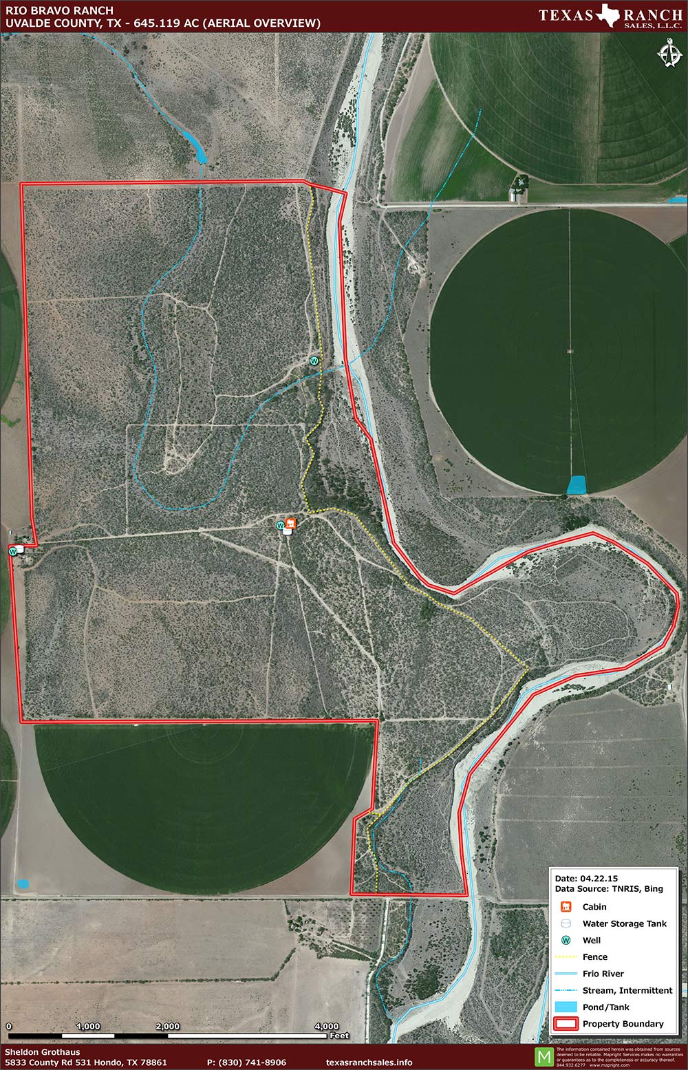 645 Acre Ranch Uvalde Aerial Map
