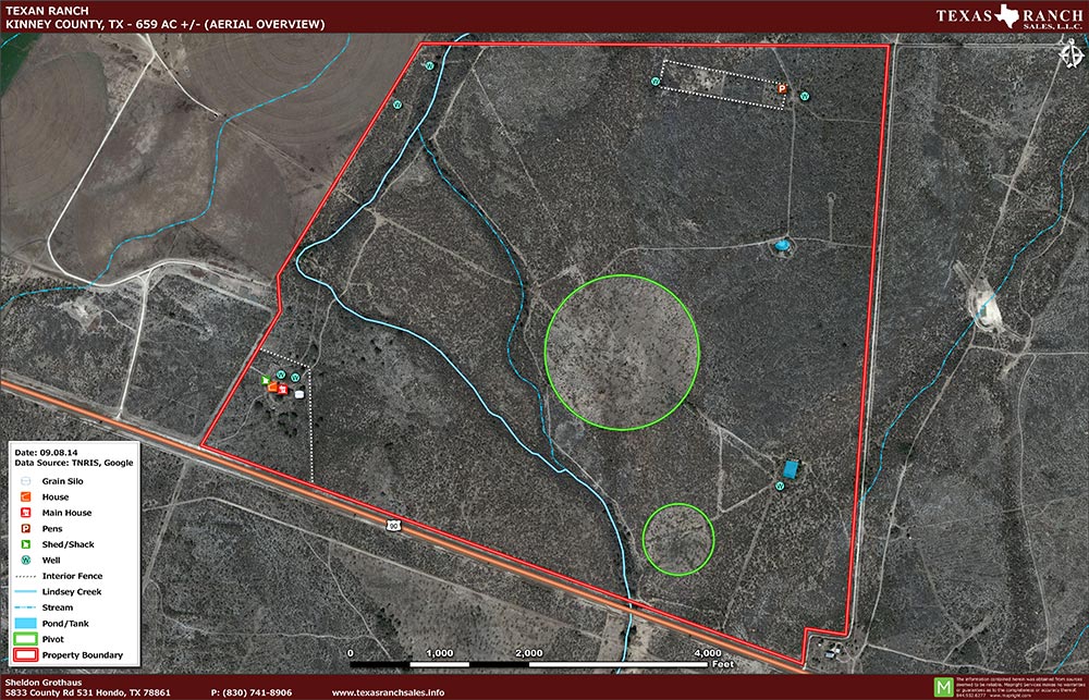 659 Acre Ranch Kinney Aerial Map