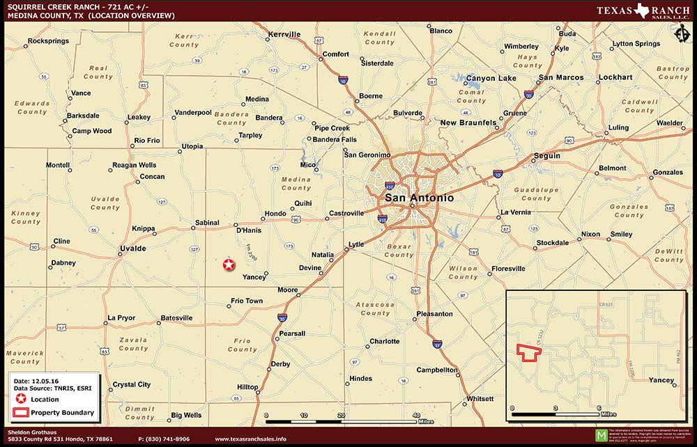 721 Acre Ranch Medina Location Map Map