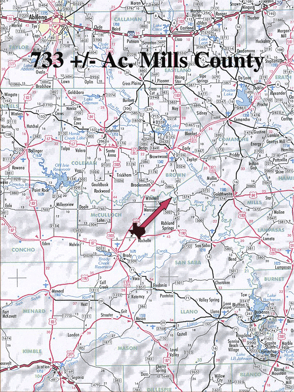 733 Acre Ranch Mills Location Map Map
