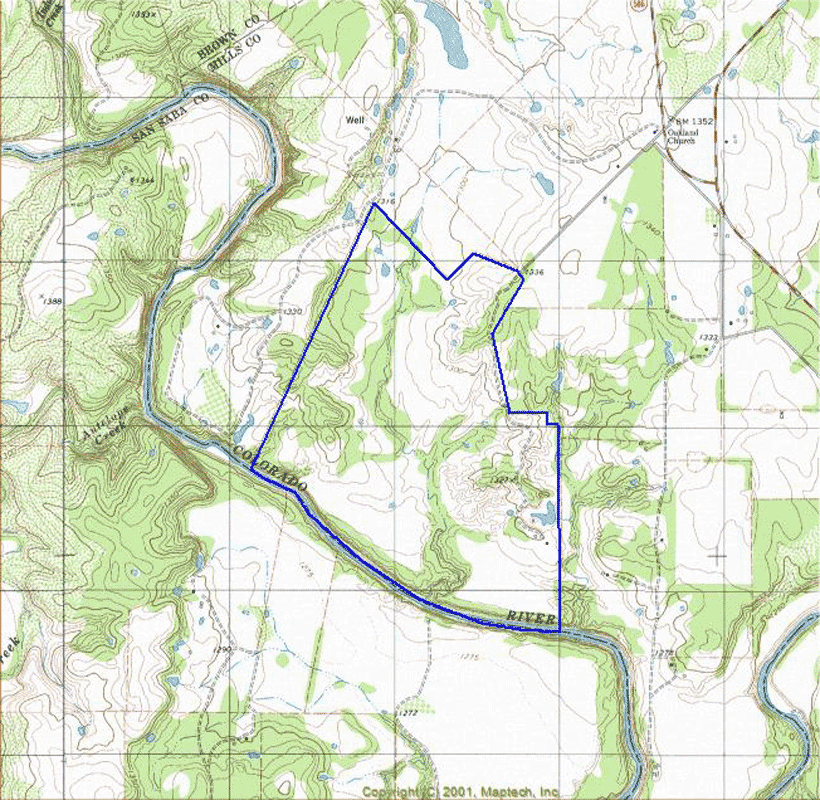 733 Acre Ranch Mills Topography Map