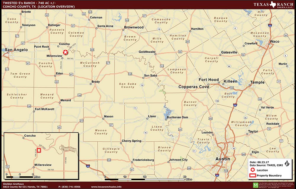 740 Acre Ranch Concho Location Map Map