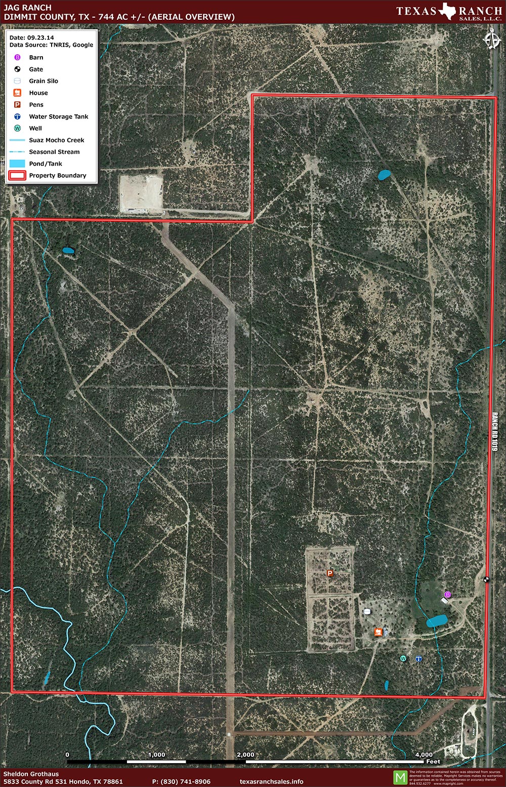 744 Acre Ranch Dimmit Aerial Map