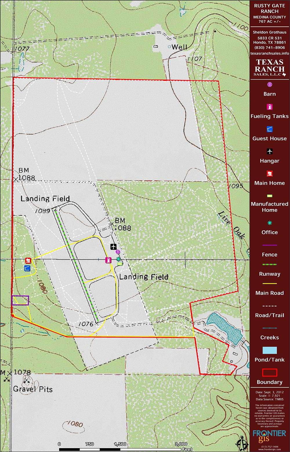 767 Acre Ranch Merdina Topography Map