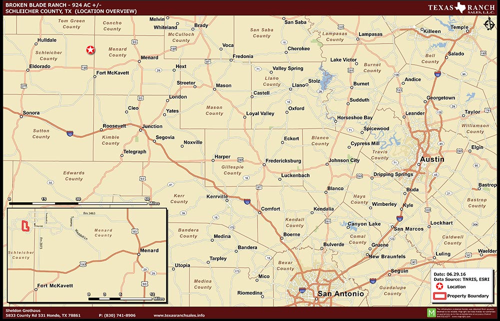 924 Acre Ranch Schleicher Location Map Map
